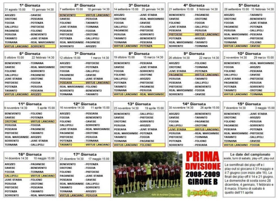 prima divisione girone B 2008-2009