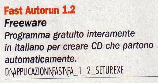 Fast Autorun 1.2 - Computer Magazine dell' Aprile 2002