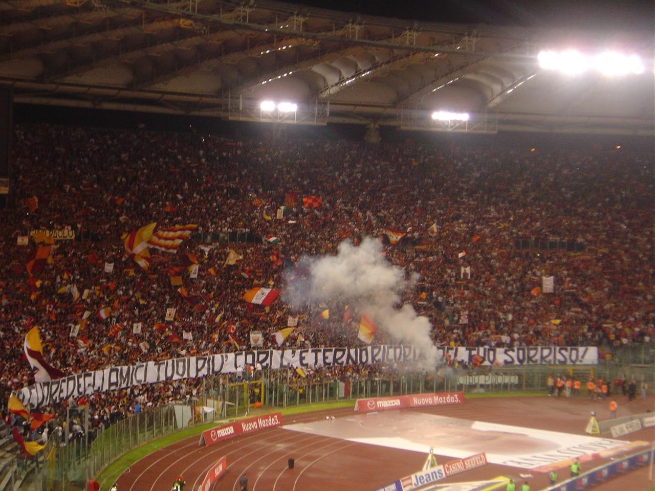 finale coppa italia 2005 roma-inter: coreografia per zapata