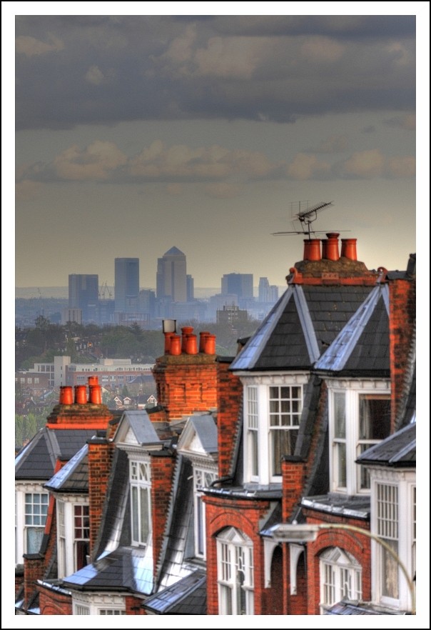 Muswell Hill con viste su Canary Wharf