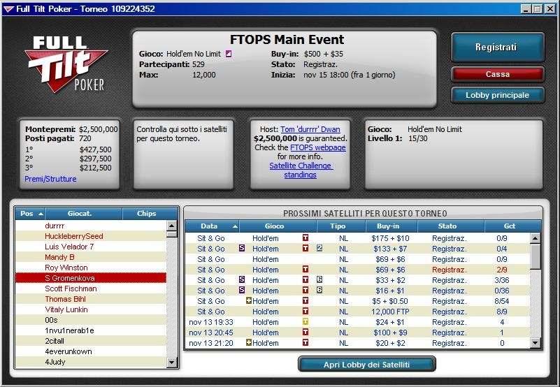 main event fulltilt