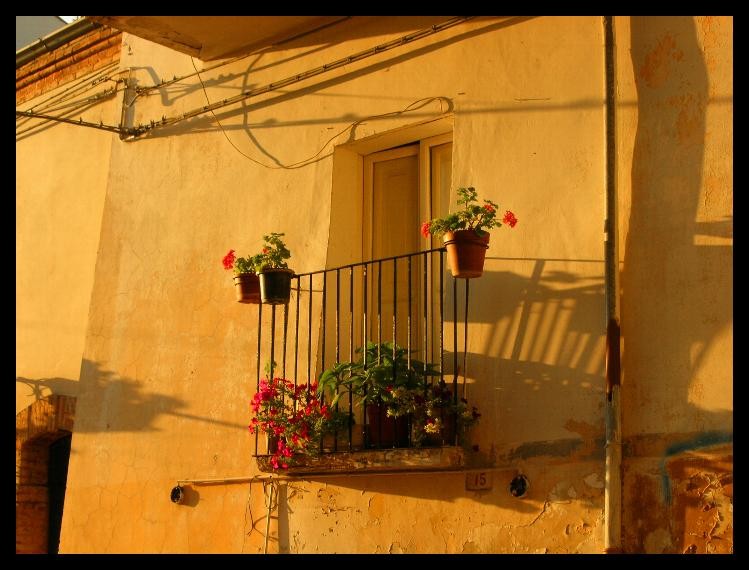 balcone che tramonta