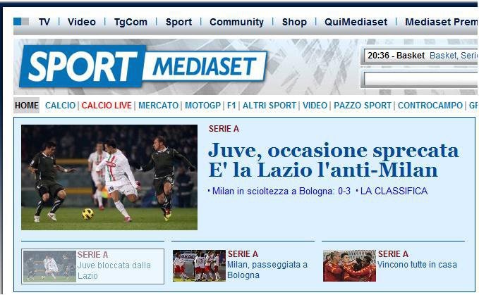 a pochi sencondi dalla fine di juve lazio, il titolo di mediaset... non avevano fatto i conti con milos, 2-1 all'ultimo secondo. Al proso gufi di merda!